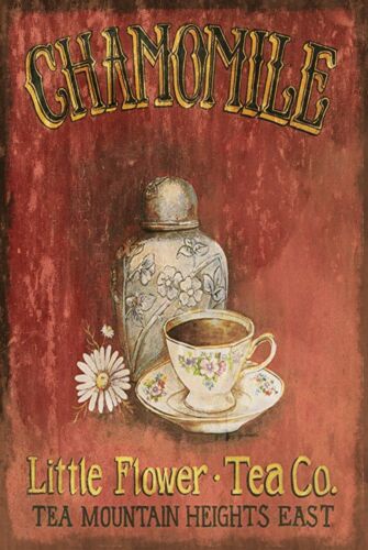 Chamomile Tea - Letrero metálico de estilo retro y