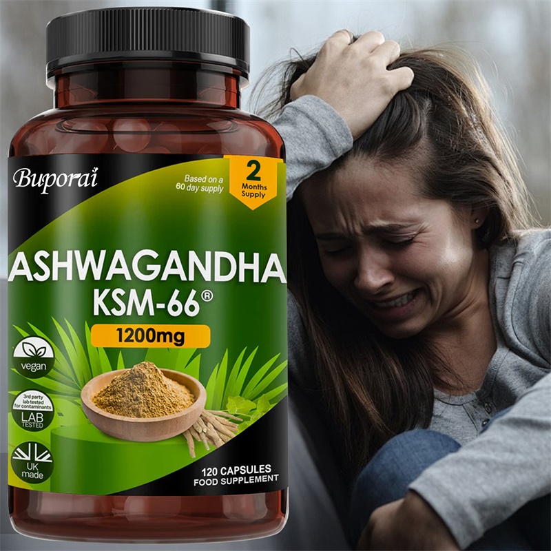 Herbal Supplement - Ashwagandha KSM-66 1200 mg: apoya la