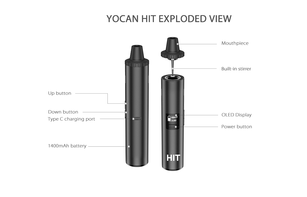 Yocan-Kit de vaporizador de hi - Dried Herbs reseña y precio