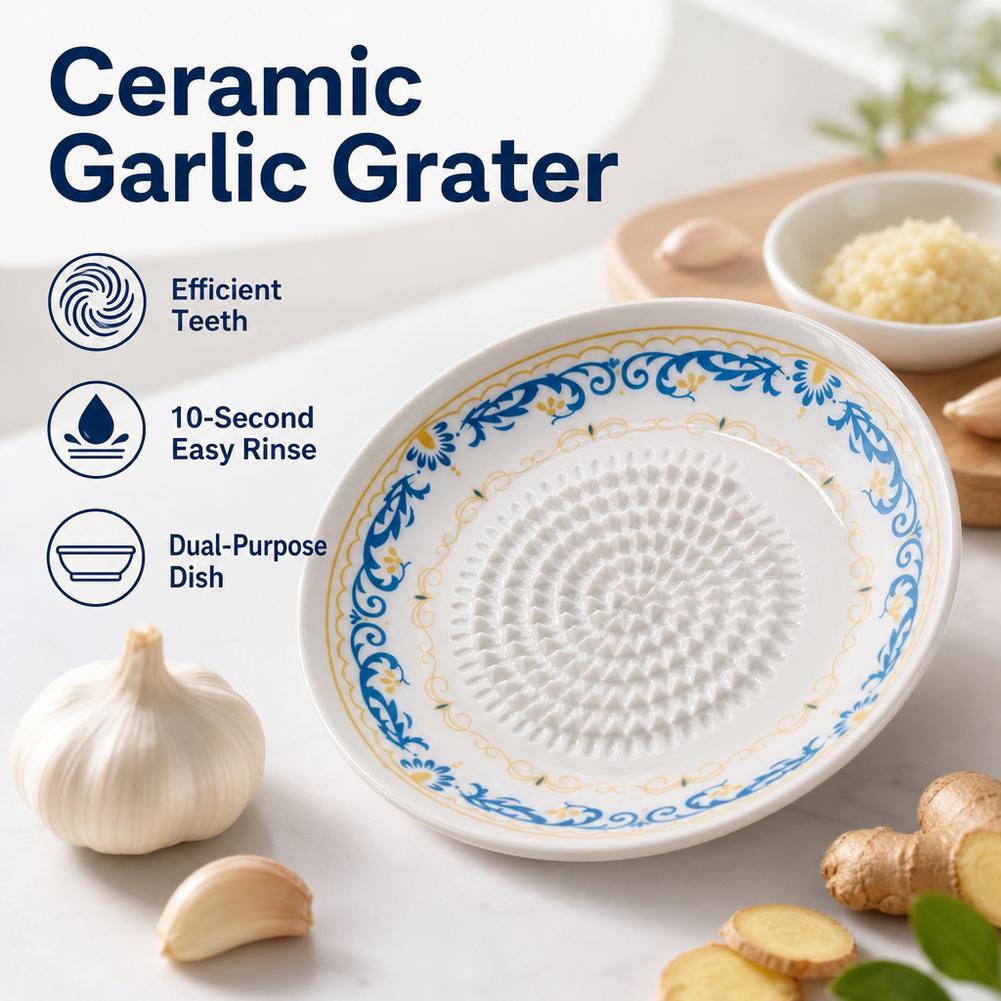Plato Rallador de Ajo de Cerám - Turmeric reseña y precio