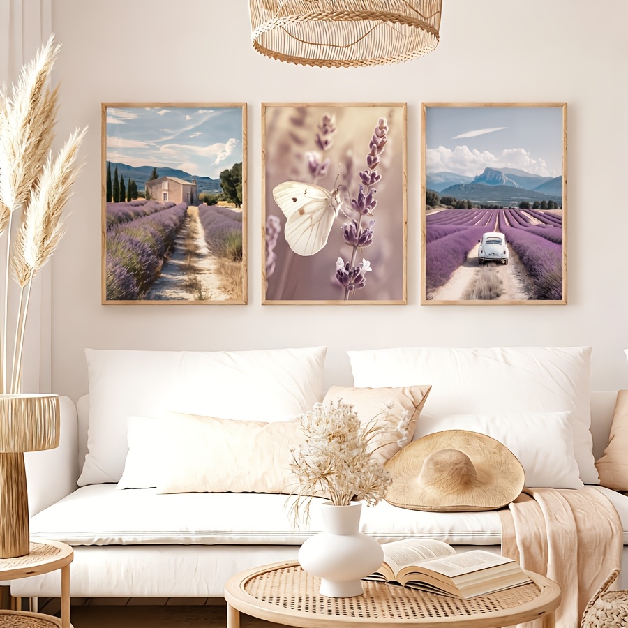 Juego de 3 Cuadros Decorativos - Lavender Oil reseña y precio