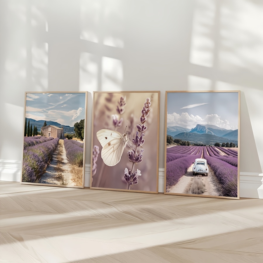 Juego de 3 Cuadros Decorativos - Lavender Oil reseña y precio