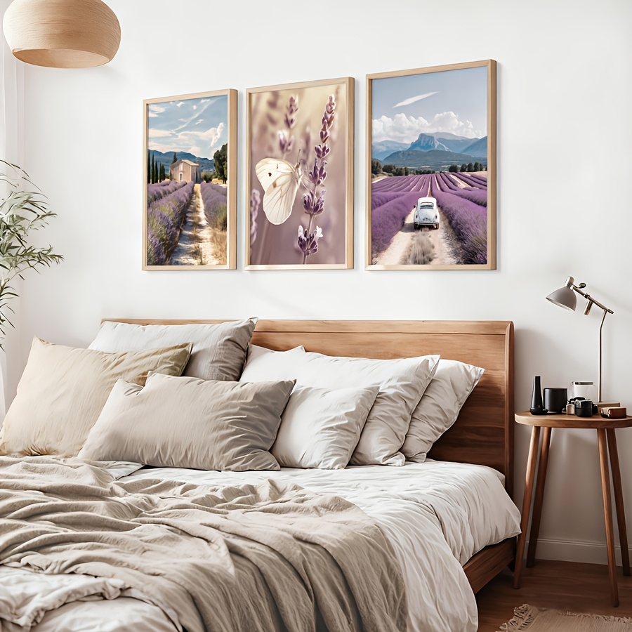 Juego de 3 Cuadros Decorativos - Lavender Oil reseña y precio