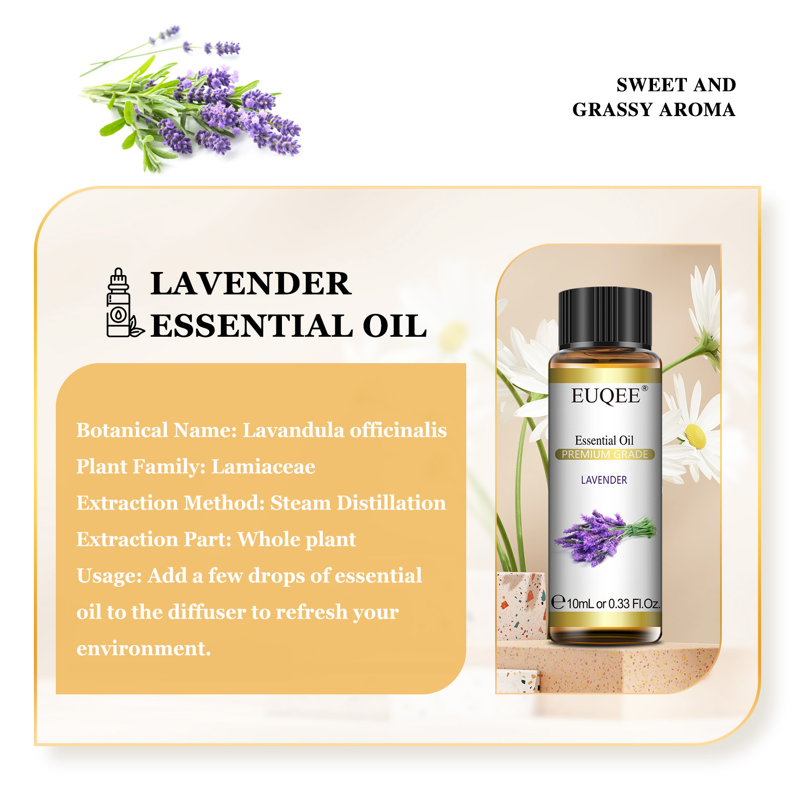 EUQEE 10 ml Aceite Esencial Pu - Lavender Oil reseña y precio